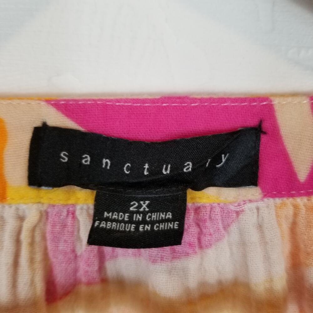 Sanctuary Clothing Women's Island Tunic Make A Splash Pink Yellow Orange Size 2X - Picture 4 of 6